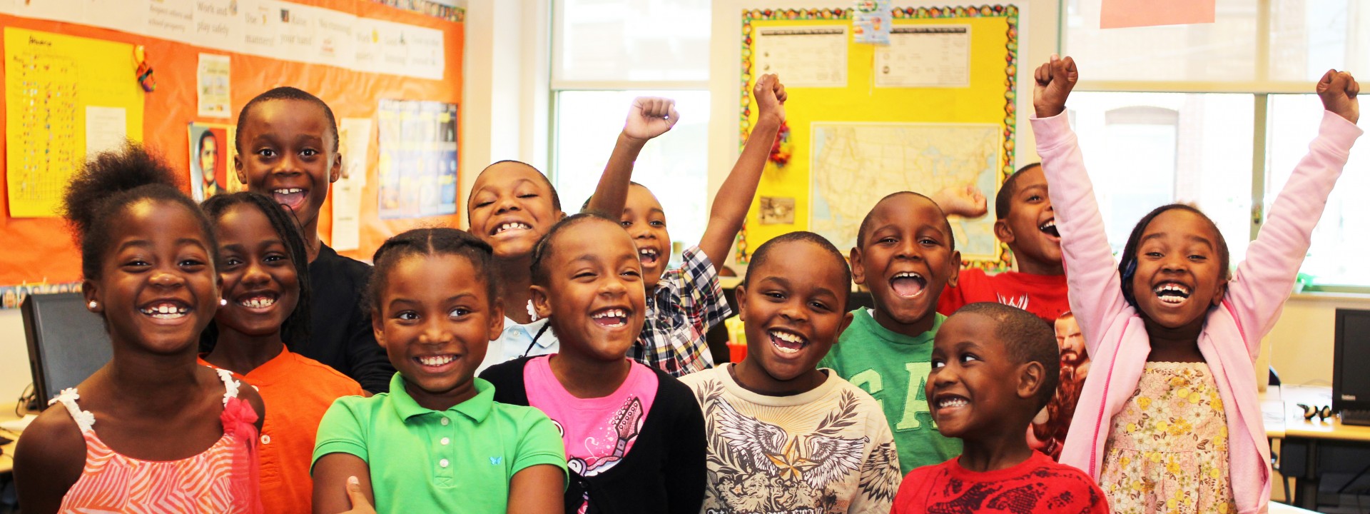 Happy children at the Honickman Learning Center Comcast Technology Labs