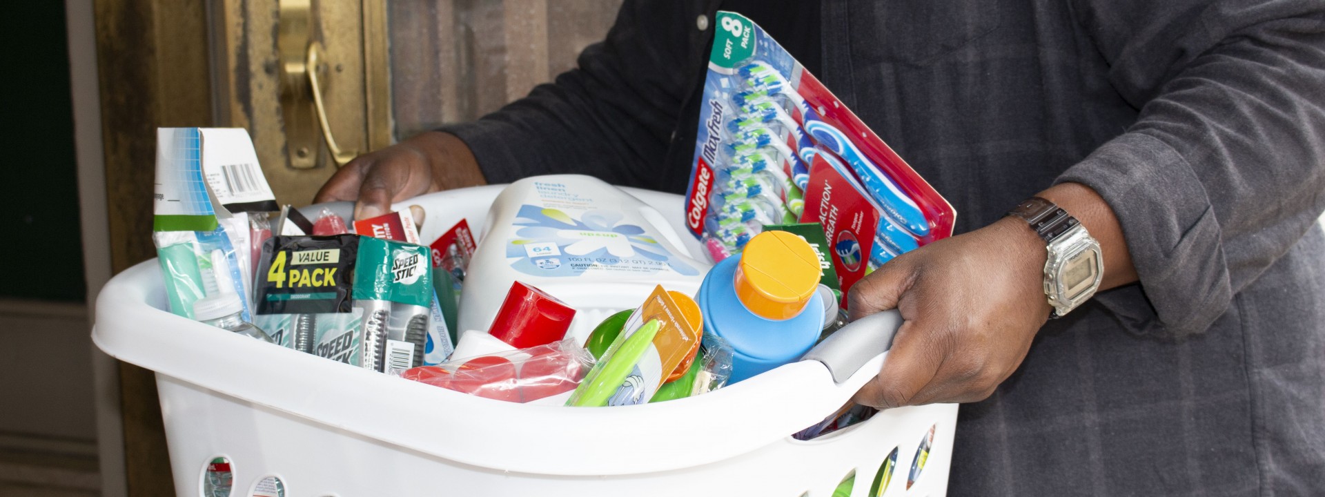 A basket full of in-kind donations