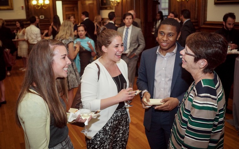 Rising Leaders speaking to Sister Mary Scullion
