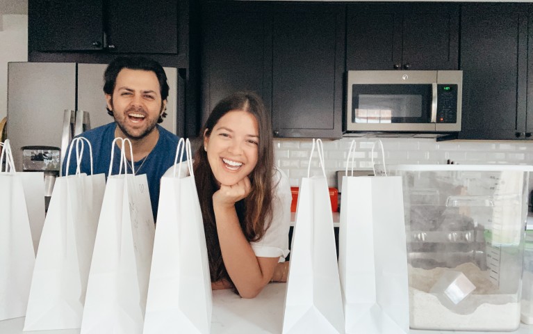 Jacob and Alexandra Cohen, owners of Kismet Bagels, have been giving to Project HOME since they began their new business venture: making bagels to pass the time during lockdown. Photo courtesy of Jacob and Alexandra Cohen 