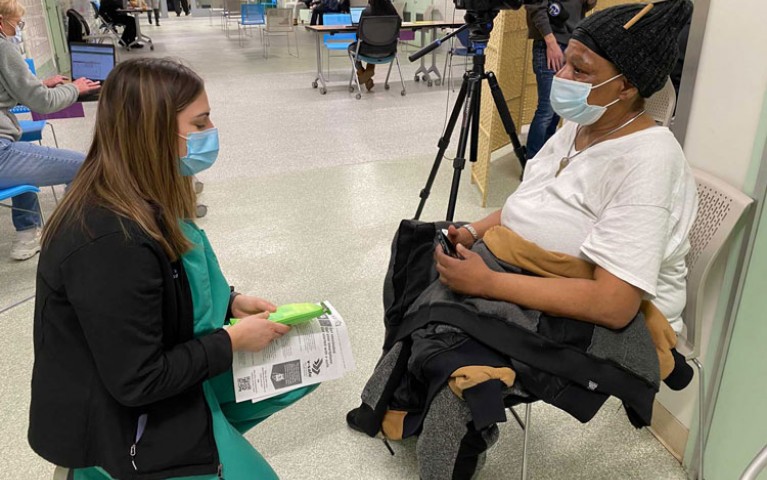 Project-HOME-patient-Marjorie-is-pictured-here-with-a-Jefferson-University-medical-student,-Breanna-Valcarcel