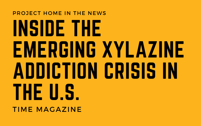 text graphic that reads Inside the Emerging Xylazine Addiction Crisis in the U.S.