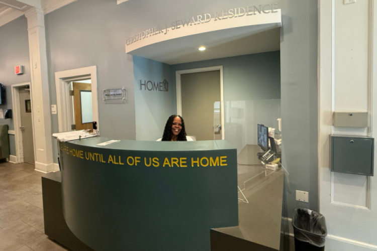 Alonda Jones loves sharing greeting everyone with smiles at Project HOME.